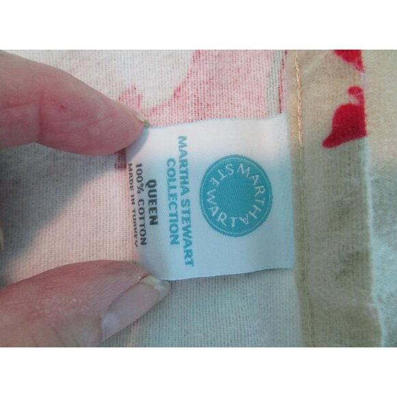 Martha Stewart Collection Queen Flannel Sheet Set Christmas Plaid Scotty Dog - Picture 5 of 16